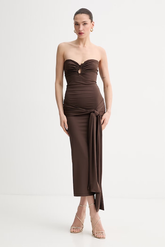 Bardot sukienka brązowy 60310DB