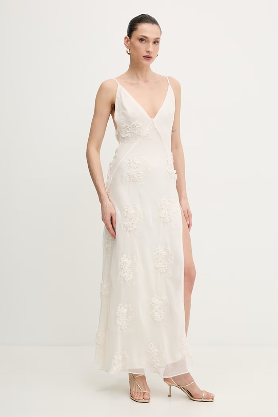 Bardot sukienka tkanina beżowy 60334DB