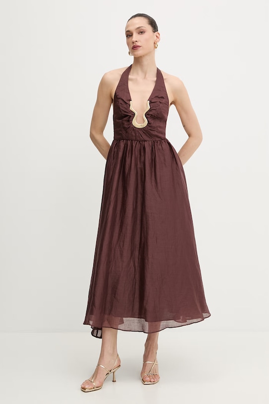 Bardot sukienka casual brązowy 60361DB