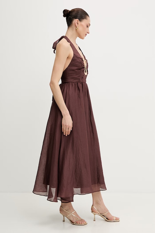 Bardot sukienka brązowy 60361DB