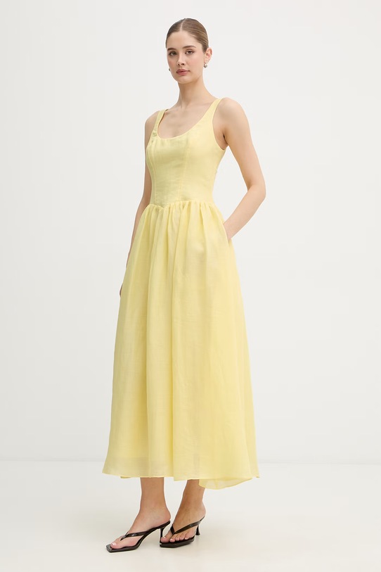 Bardot sukienka princeska z bawełną 60309DB żółty SS26