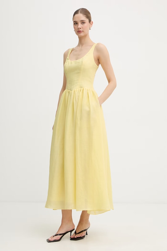 Bardot sukienka princeska z bawełną 60309DB żółty SS26