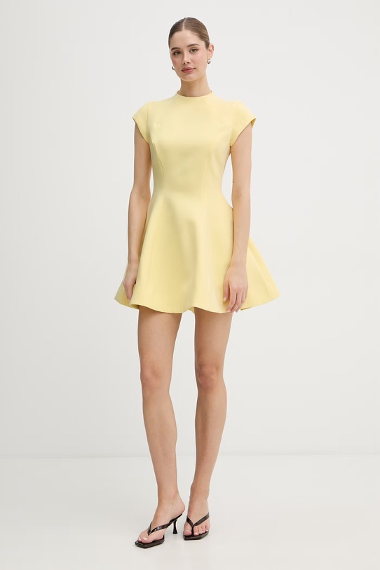 Bardot sukienka rozkloszowana z wiskozą 60382DB żółty SS26