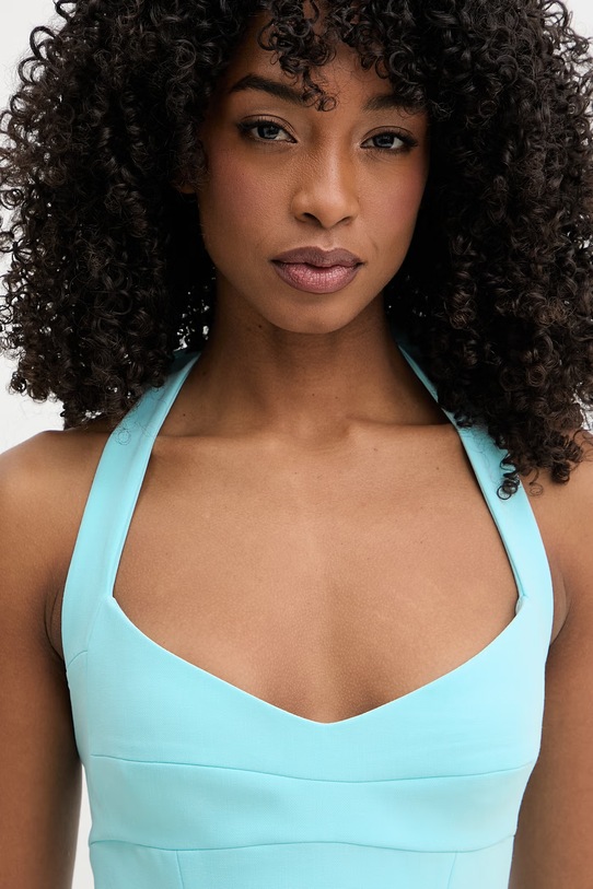 Bardot sukienka rozkloszowana niebieski 60380DB