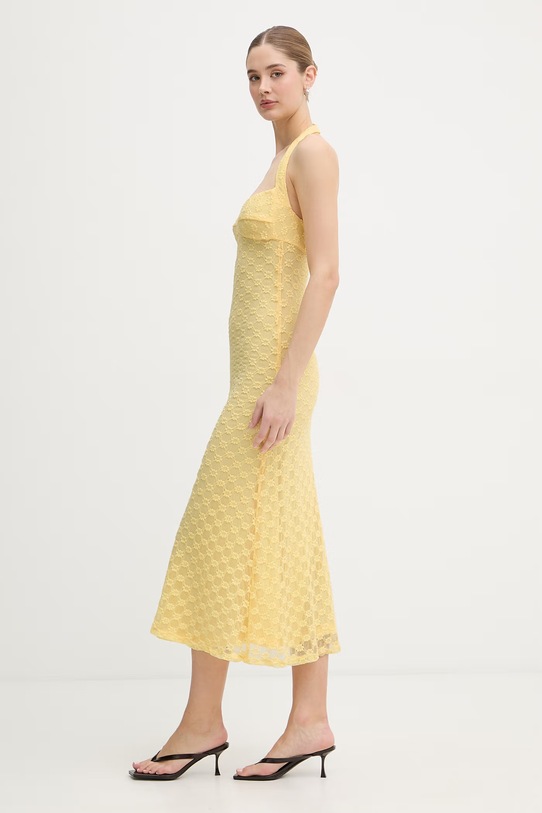 Bardot sukienka z bawełną 60397DB żółty SS26