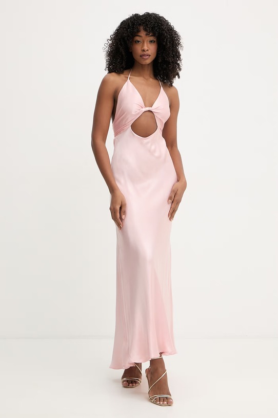 Bardot sukienka bieliźniana z wiskozy różowy 60347DB