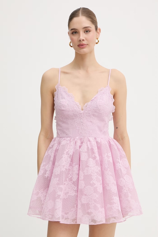 Bardot sukienka różowy 60343DB