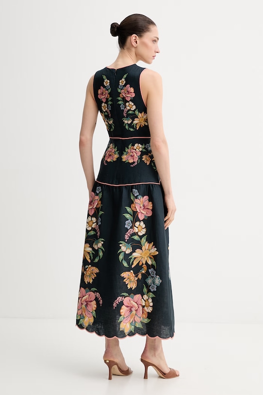 Odzież Farm Rio sukienka letnia lniana 353550 granatowy