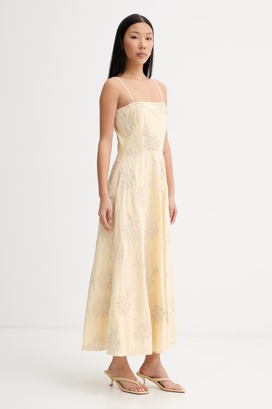 Rotate φόρεμα βαμβακερό 1155601366 κίτρινο SS26