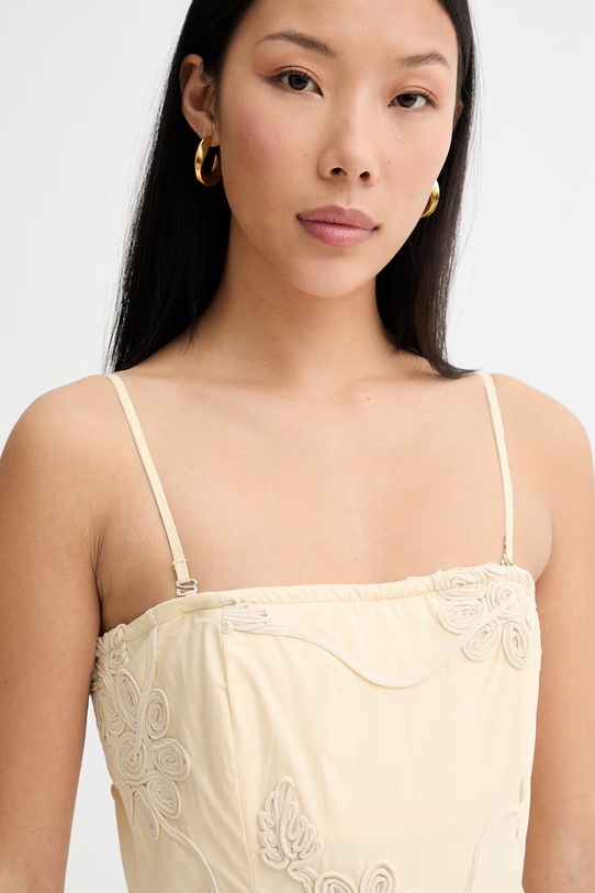 Rotate φόρεμα βαμβακερό κίτρινο 1155601366