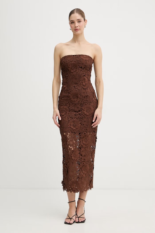 Rotate sukienka 1156242037 brązowy SS26