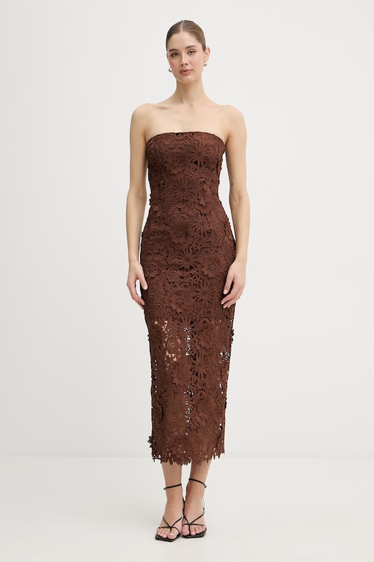 Rotate sukienka 1156242037 brązowy SS26