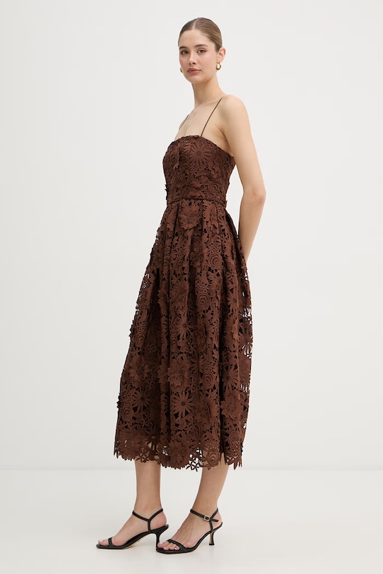 Rotate sukienka 1156232037 brązowy SS26