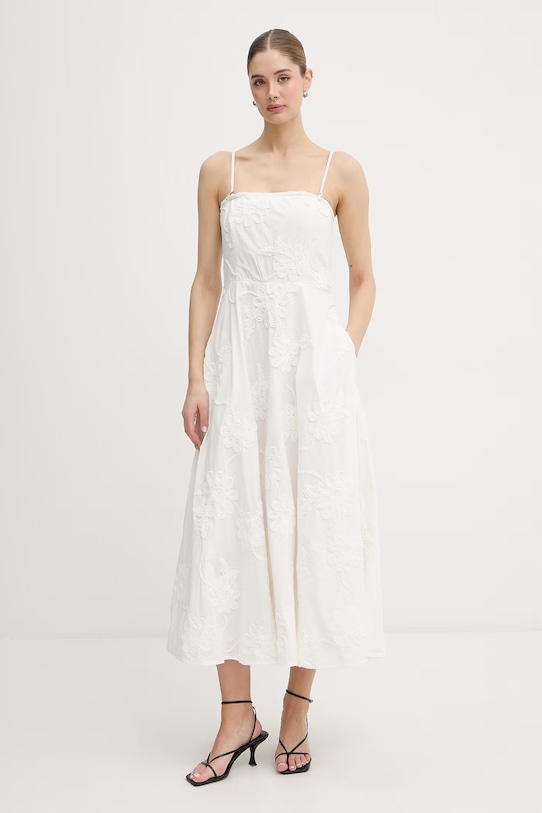 Rotate sukienka bawełniana biały 115560400