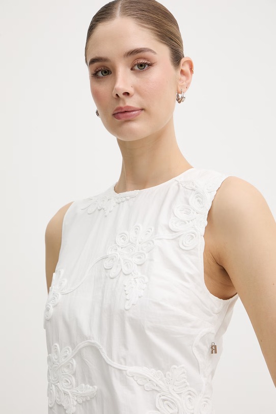 Rotate sukienka bawełniana biały 115559400