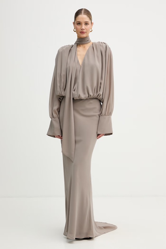 Rotate sukienka beżowy 115520816