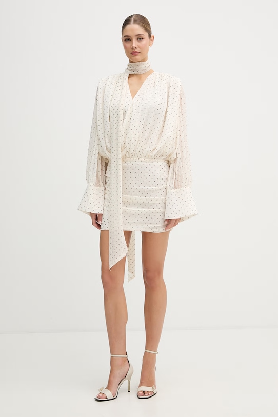 Rotate sukienka kopertowa 115716858 beżowy SS26