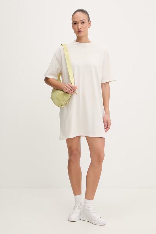 The North Face sukienka bawełniana Evolution Simple Dome NF0A8FDMQLI1 beżowy SS26