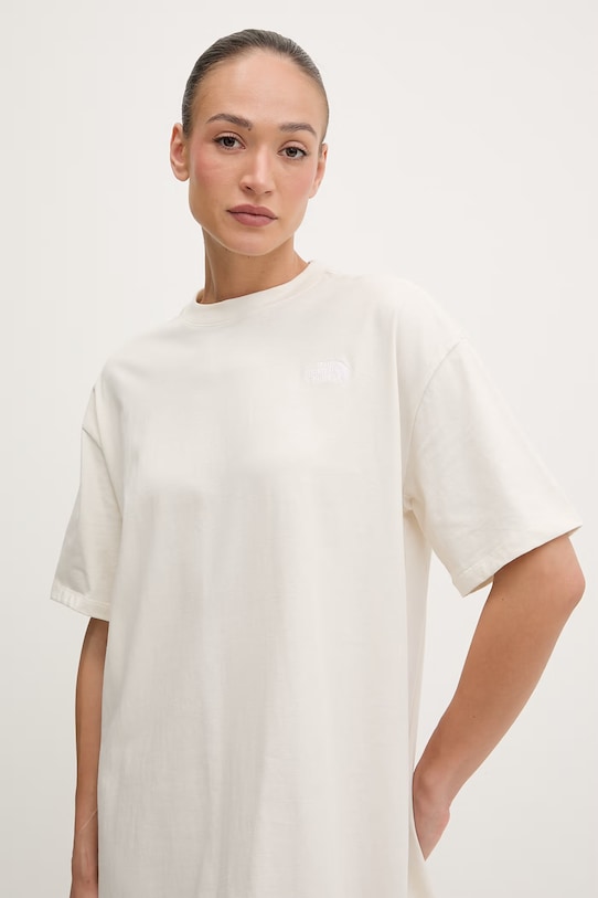 The North Face sukienka bawełniana Evolution Simple Dome beżowy NF0A8FDMQLI1