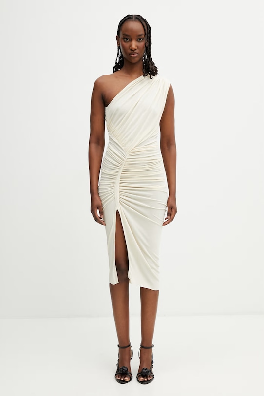 Rick Owens Lilies асимметричное платье с вискозой Avra бежевый LI01F7565.CVI