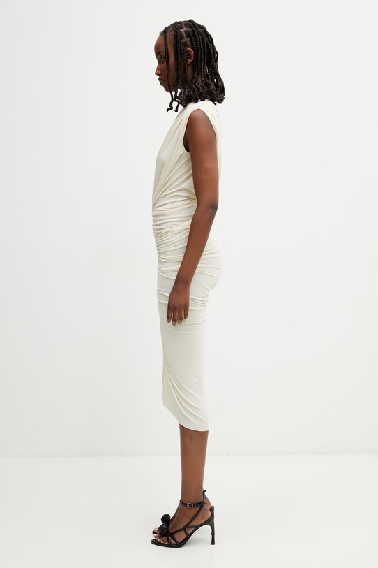 Rick Owens Lilies Avra асиметрична сукня однотонна з віскозою LI01F7565.CVI бежевий SS26