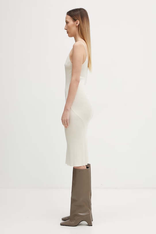 Rick Owens Lilies letní šaty z viskózy LI01F7567.RV béžová SS26