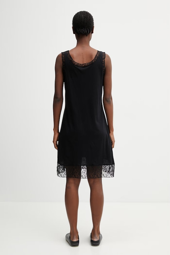 Odzież Our Legacy Dawn sukienka bieliźniana gładka bawełniana W2266DR czarny