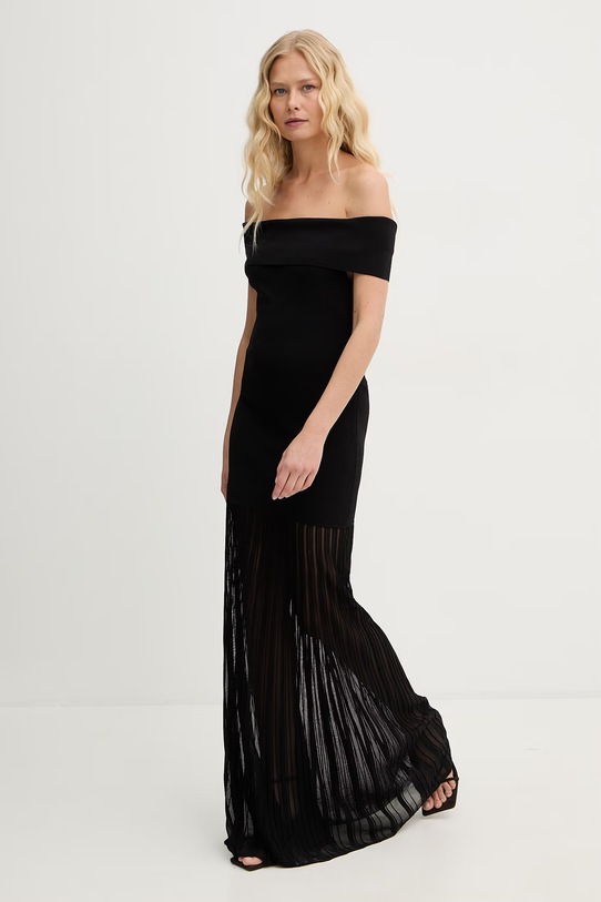 MICHAEL Michael Kors sukienka hiszpanka z wiskozy MS683HGBFD czarny SS26