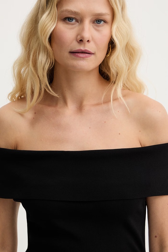 MICHAEL Michael Kors sukienka hiszpanka z wiskozy czarny MS683HGBFD