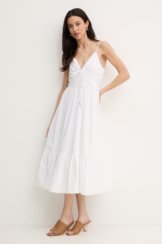 MICHAEL Michael Kors sukienka bawełniana MS683DHKLZ biały SS26