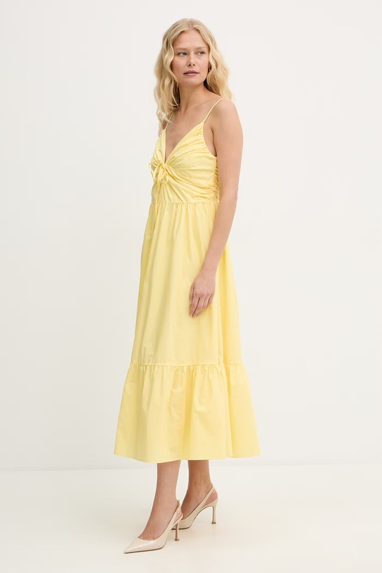 MICHAEL Michael Kors sukienka bawełniana MS683DHKLZ żółty SS26
