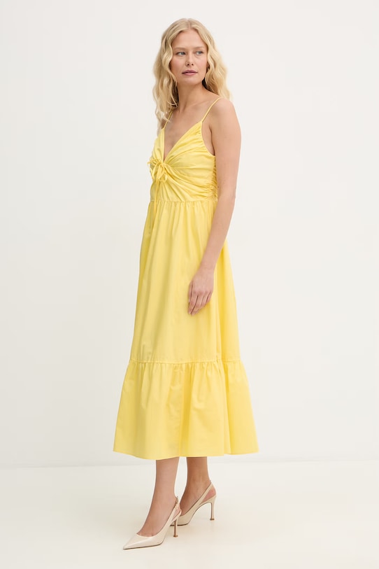 MICHAEL Michael Kors sukienka bawełniana MS683DHKLZ żółty SS26