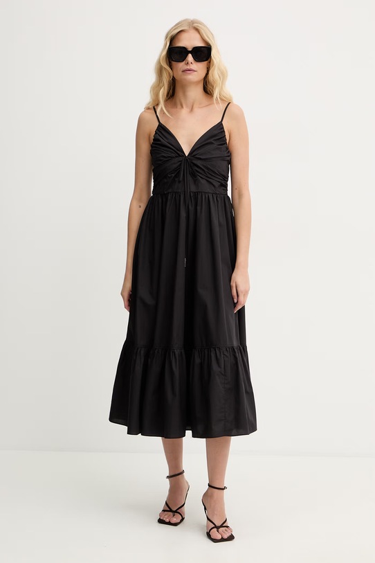 MICHAEL Michael Kors sukienka bawełniana MS683DHKLZ czarny SS26