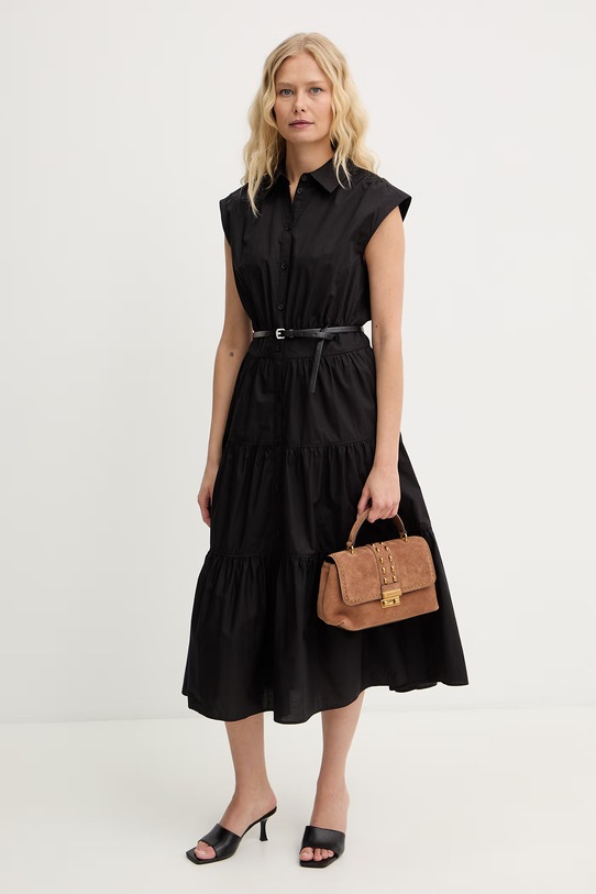 MICHAEL Michael Kors sukienka bawełniana MS683I5KLZ czarny SS26