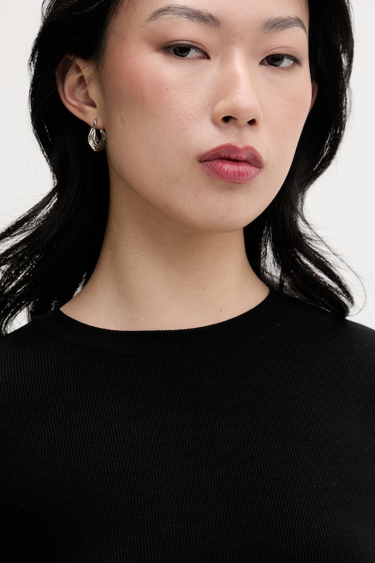 Odzież La Mania sukienka drapowana z wiskozy FAITH FAITH czarny