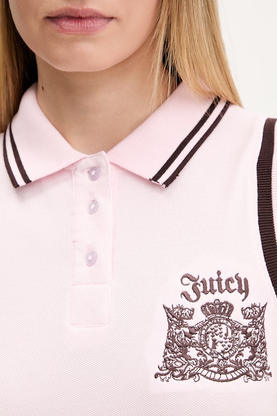 Juicy Couture letné šaty bavlnené PEPLUM DRESS JCGED126016 ružová