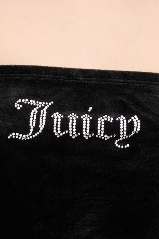 Juicy Couture sukienka welurowa RUFFLE DRESS JCWED126311 czarny