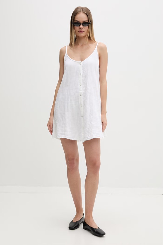 Rip Curl letné šaty bavlnené PREMIUM SURF 067WDR béžová SS26