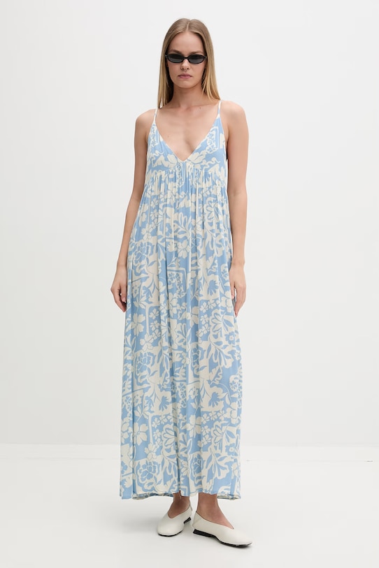 Rip Curl letné šaty z viskózy PARTY PACK 08VWDR modrá SS26