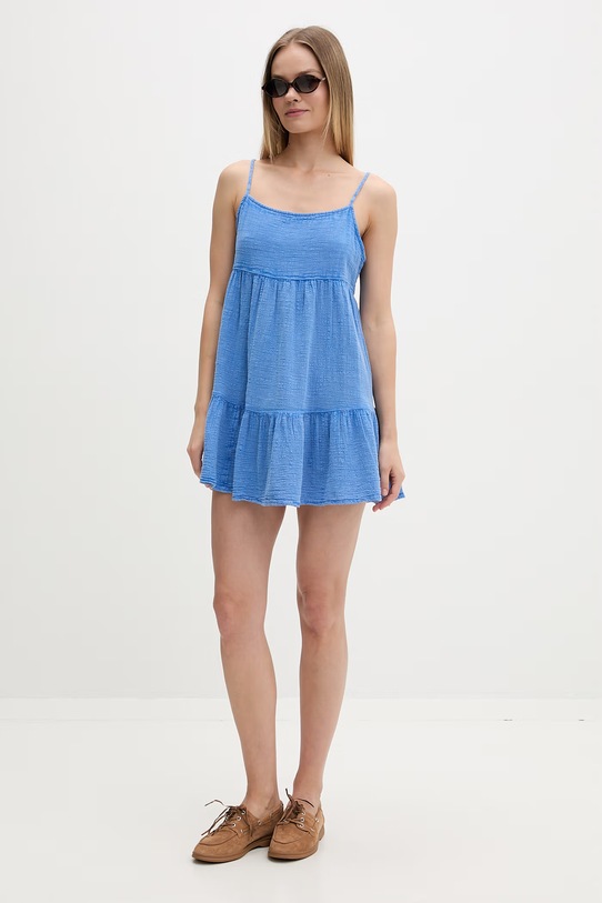 Rip Curl sukienka bawełniana CLASSIC SURF 09JWDR niebieski SS26