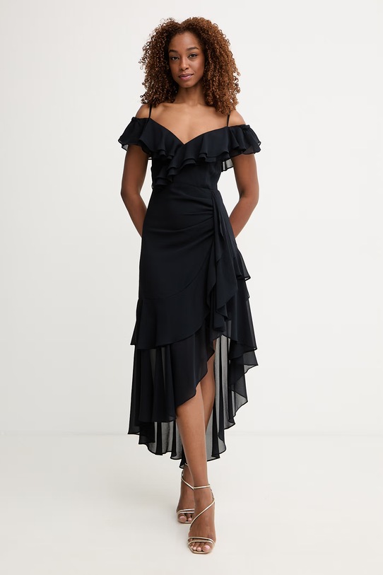 Morgan sukienka rozkloszowana granatowy RJOLIE