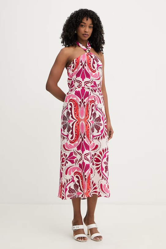 Morgan sukienka letnia z wiskozy RARIA różowy SS26