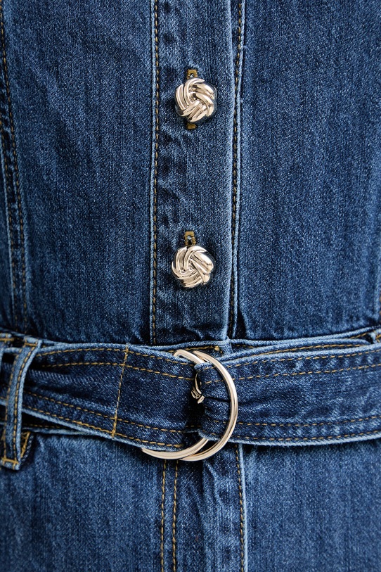 Morgan sukienka rozkloszowana jeansowa RBIMA granatowy