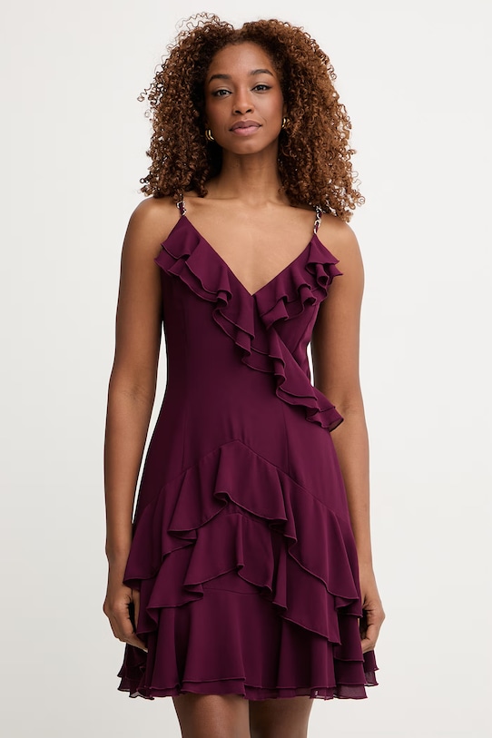 Morgan sukienka rozkloszowana bordowy RDADOU