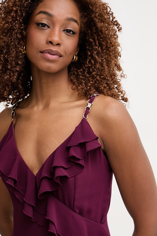 Morgan sukienka rozkloszowana bordowy RDADOU