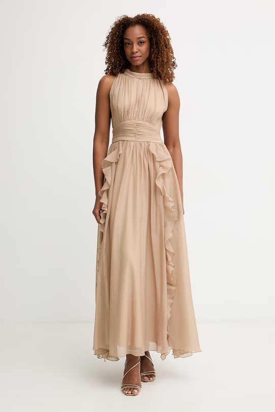 Morgan sukienka drapowana beżowy RFLAM
