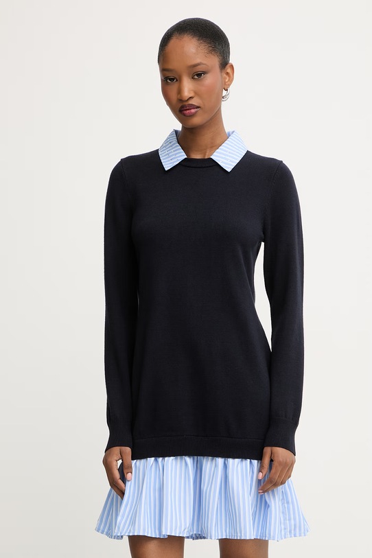 Morgan sukienka z wiskozą granatowy RMCITY