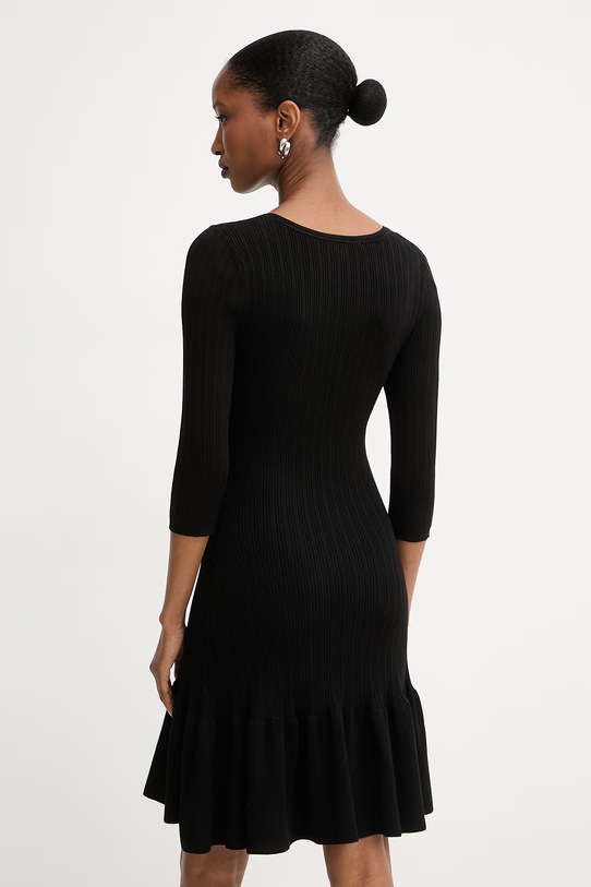 Odzież Morgan sukienka sweterkowa z wiskozą RMLIKE czarny