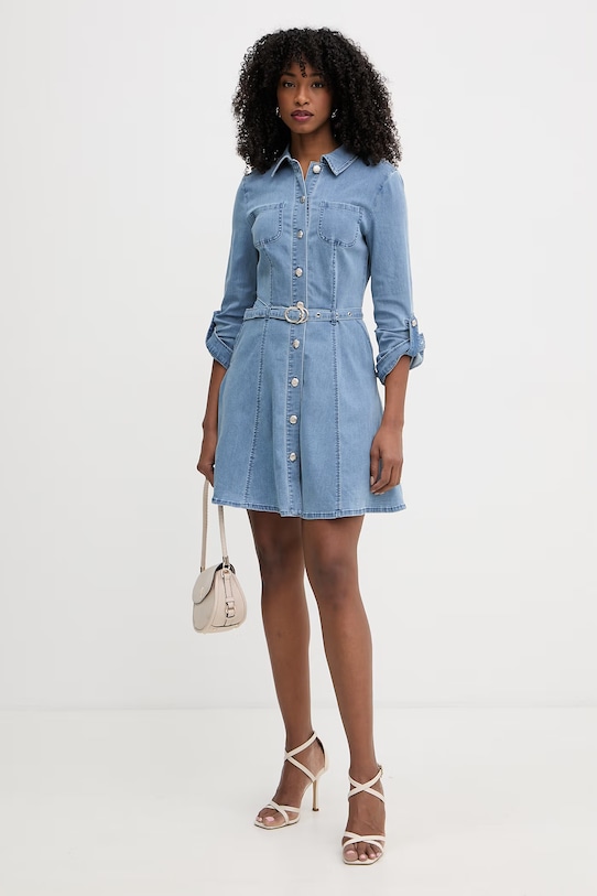 Morgan Платье-рубашка из денима RODEX голубой SS26