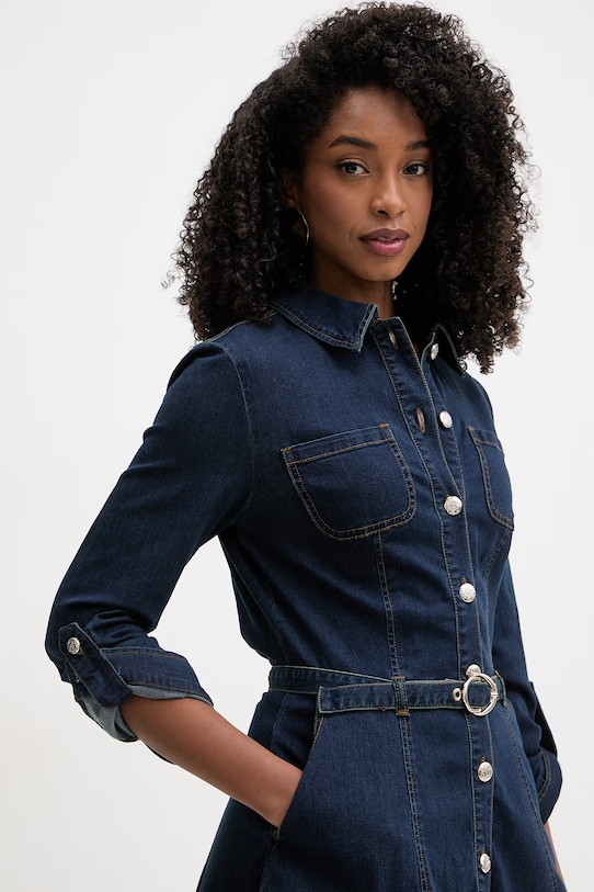 Morgan Srajčna obleka denim mornarsko modra RODEX